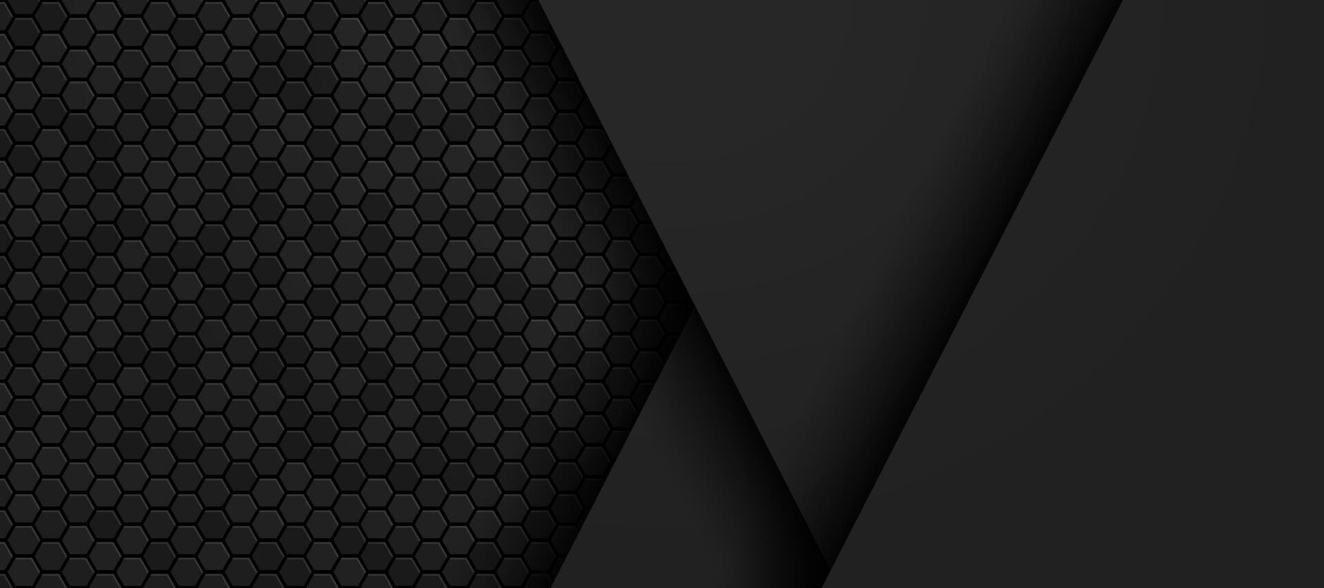 black hexagon material modern background vector