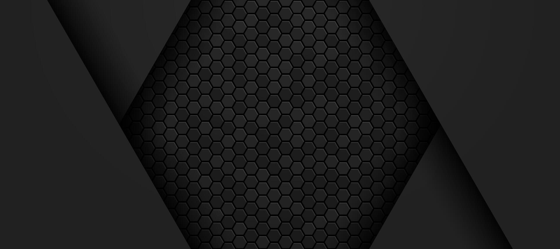 black hexagon material modern background vector