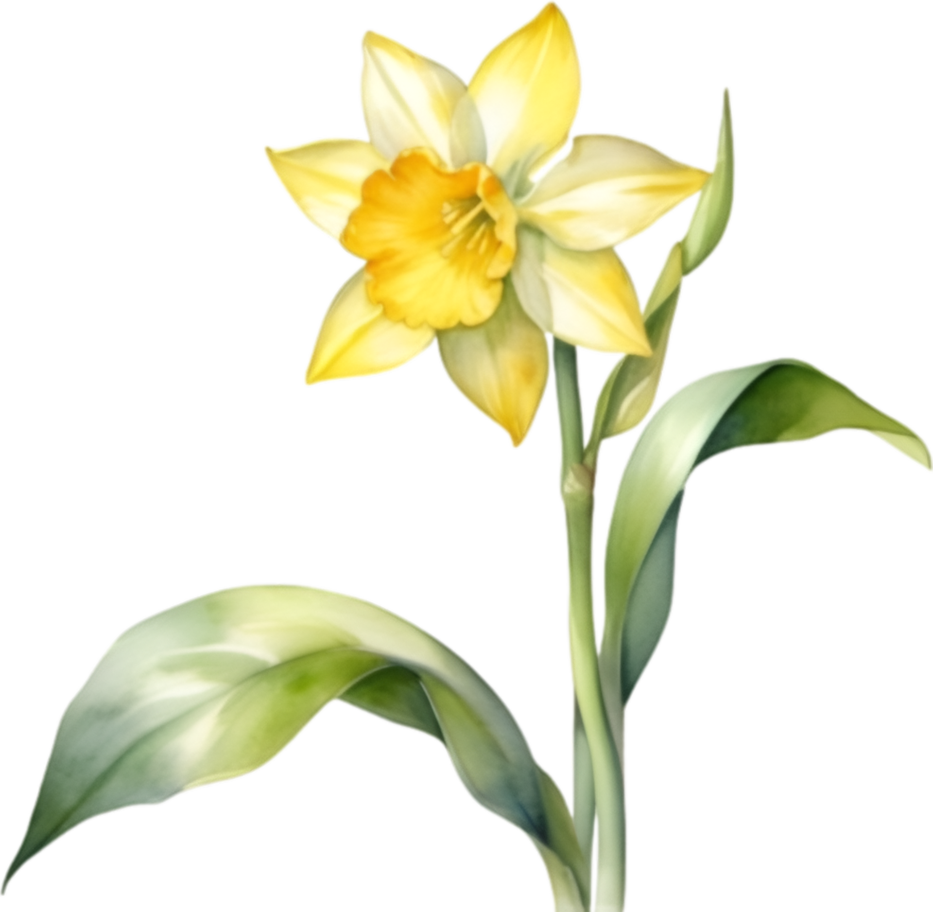 AI generated Watercolor painting of a Jonquil flower. 38508934 PNG