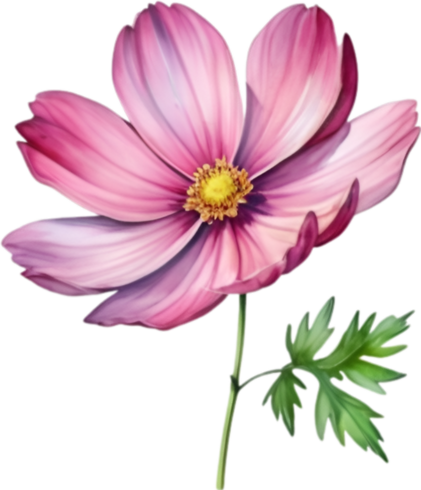 AI generated Watercolor painting of a Cosmos flower. png