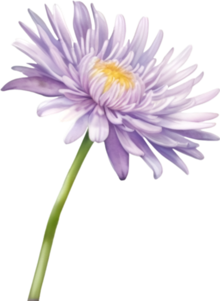 ai generado acuarela pintura de un aster flor. png