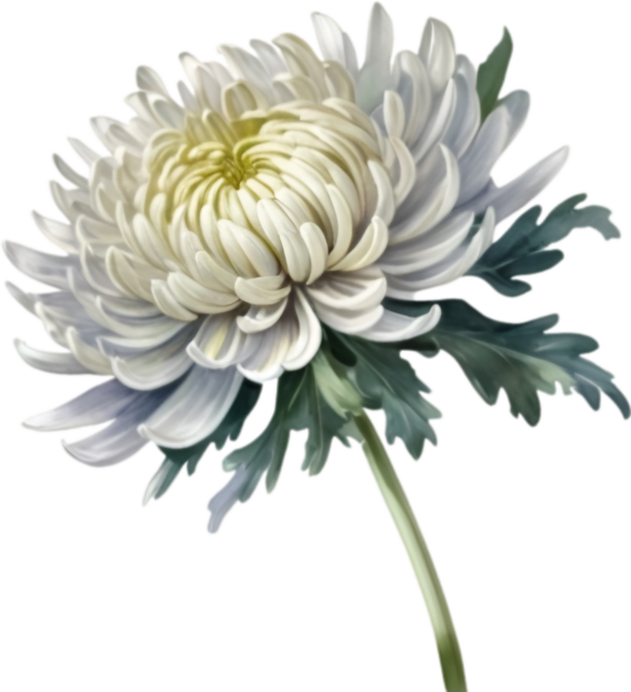 AI generated Watercolor painting of a Chrysanthemum flower. png