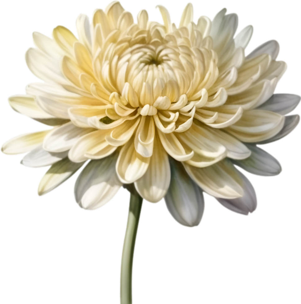 AI generated Watercolor painting of a Chrysanthemum flower. png