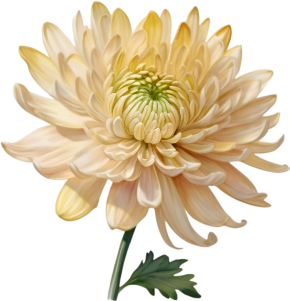AI generated Watercolor painting of a Chrysanthemum flower. png