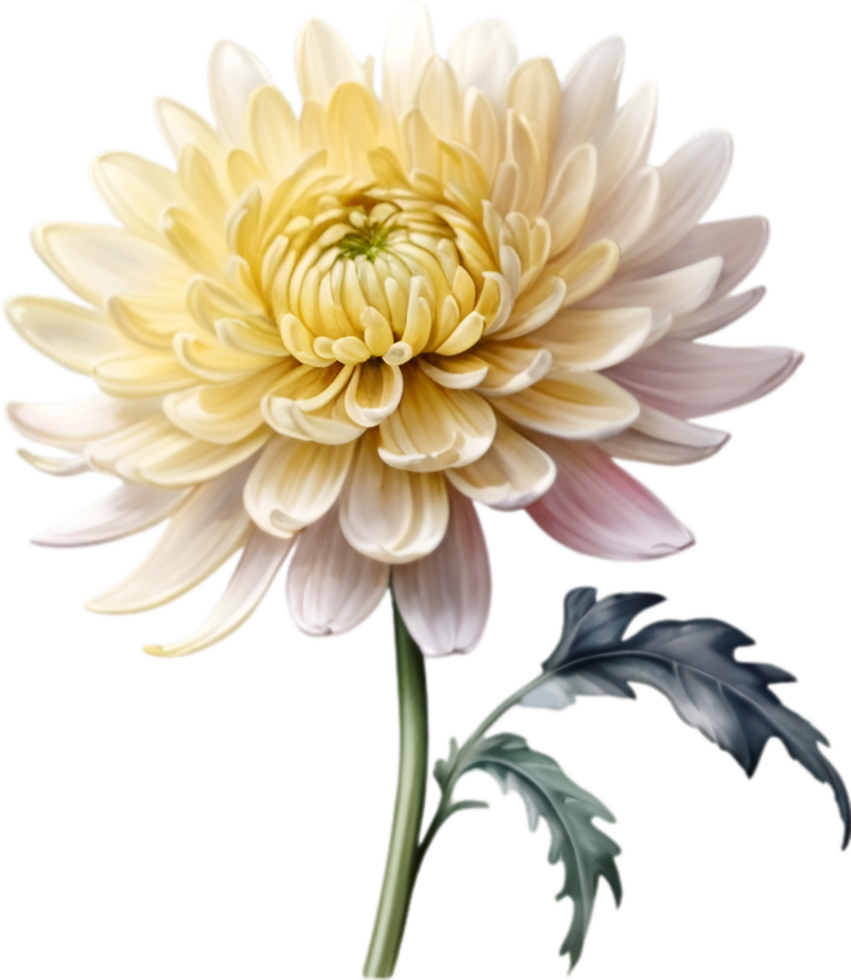 AI generated Watercolor painting of a Chrysanthemum flower. png