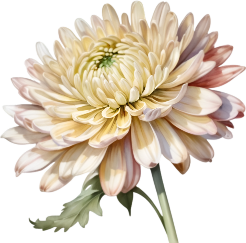 AI generated Watercolor painting of a Chrysanthemum flower. png