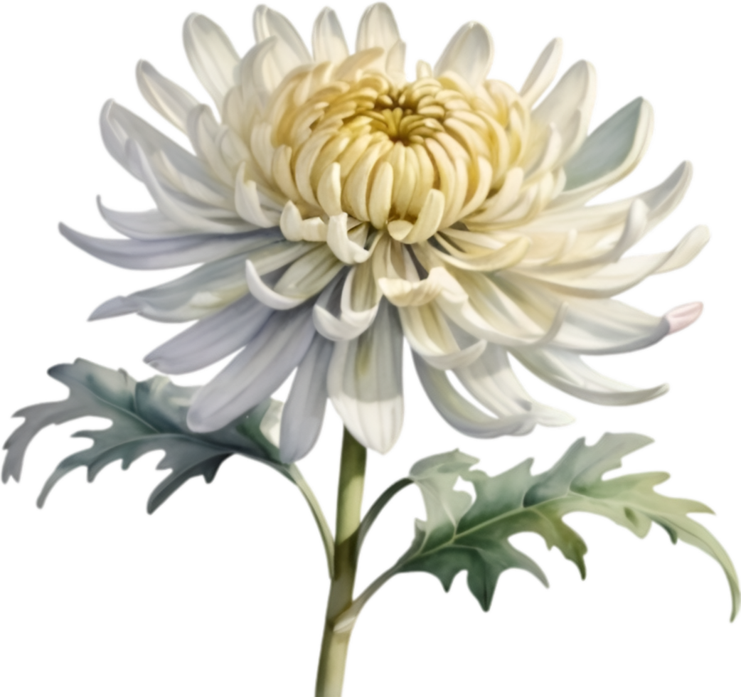 AI generated Watercolor painting of a Chrysanthemum flower. png