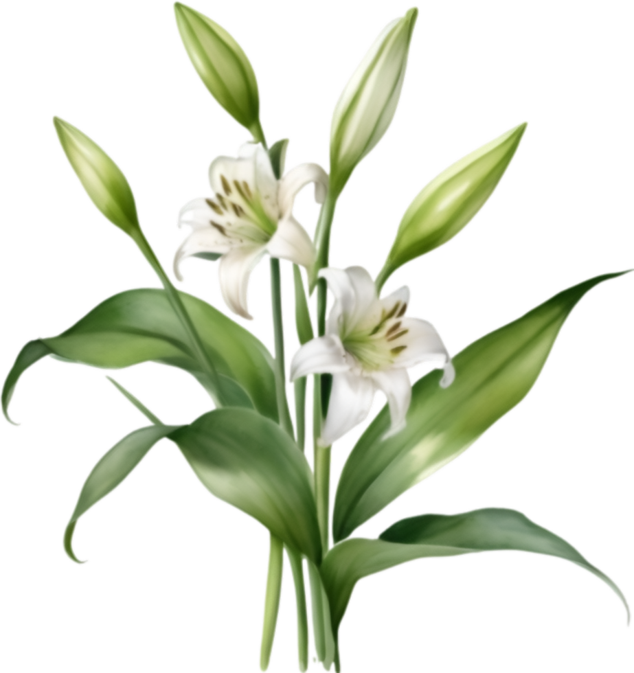AI generated Watercolor painting of a lily flower. png