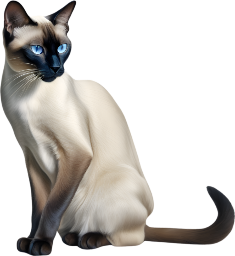AI generated Colored-pencil sketch of a Siamese cat. png
