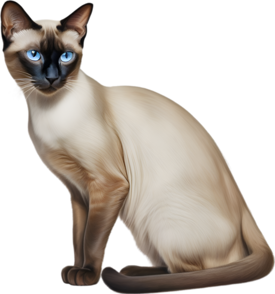 AI generated Colored-pencil sketch of a Siamese cat. png