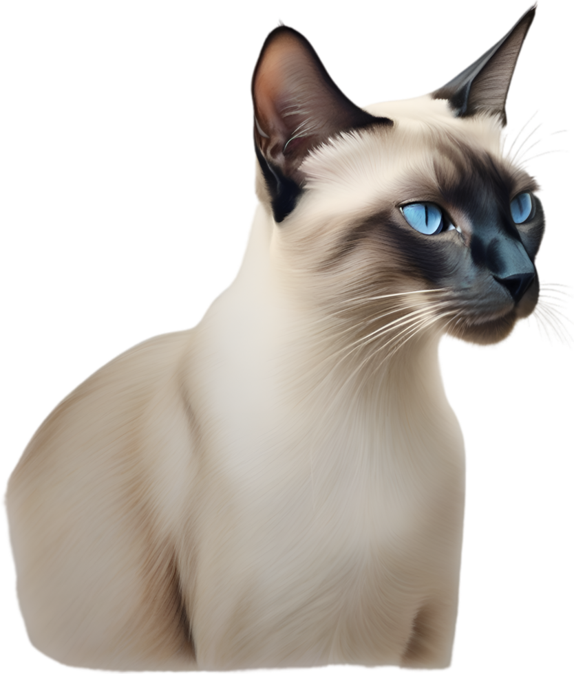 AI generated Colored-pencil sketch of a Siamese cat. png