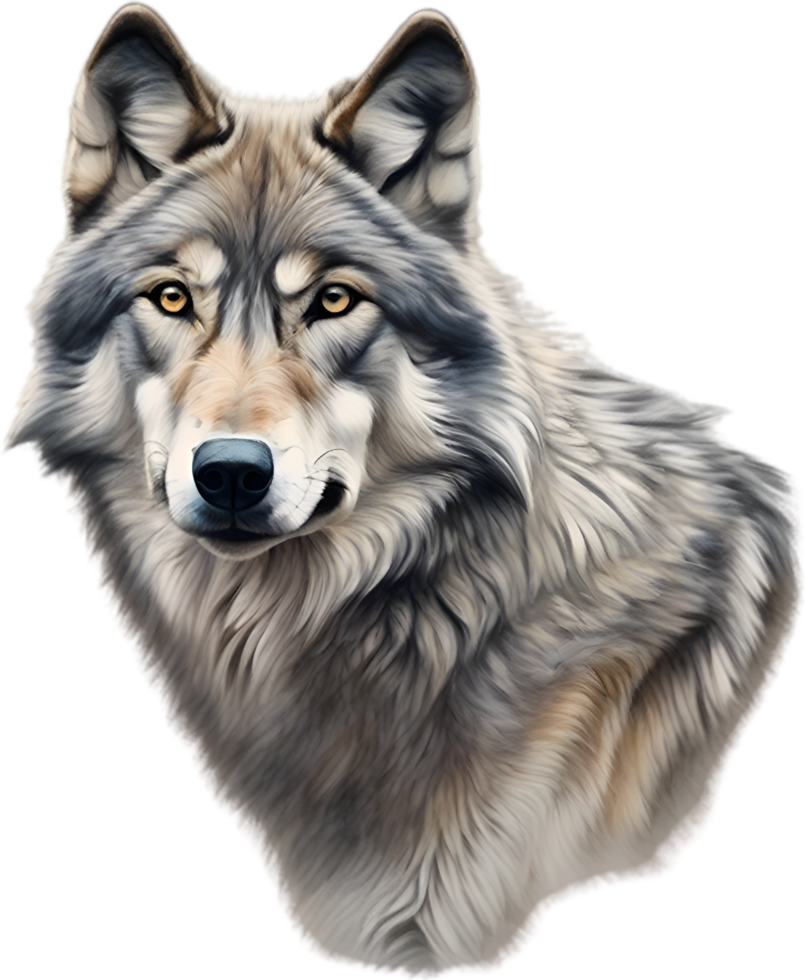 AI generated Gray Wolf, colored-pencil sketch of Gray Wolf. png