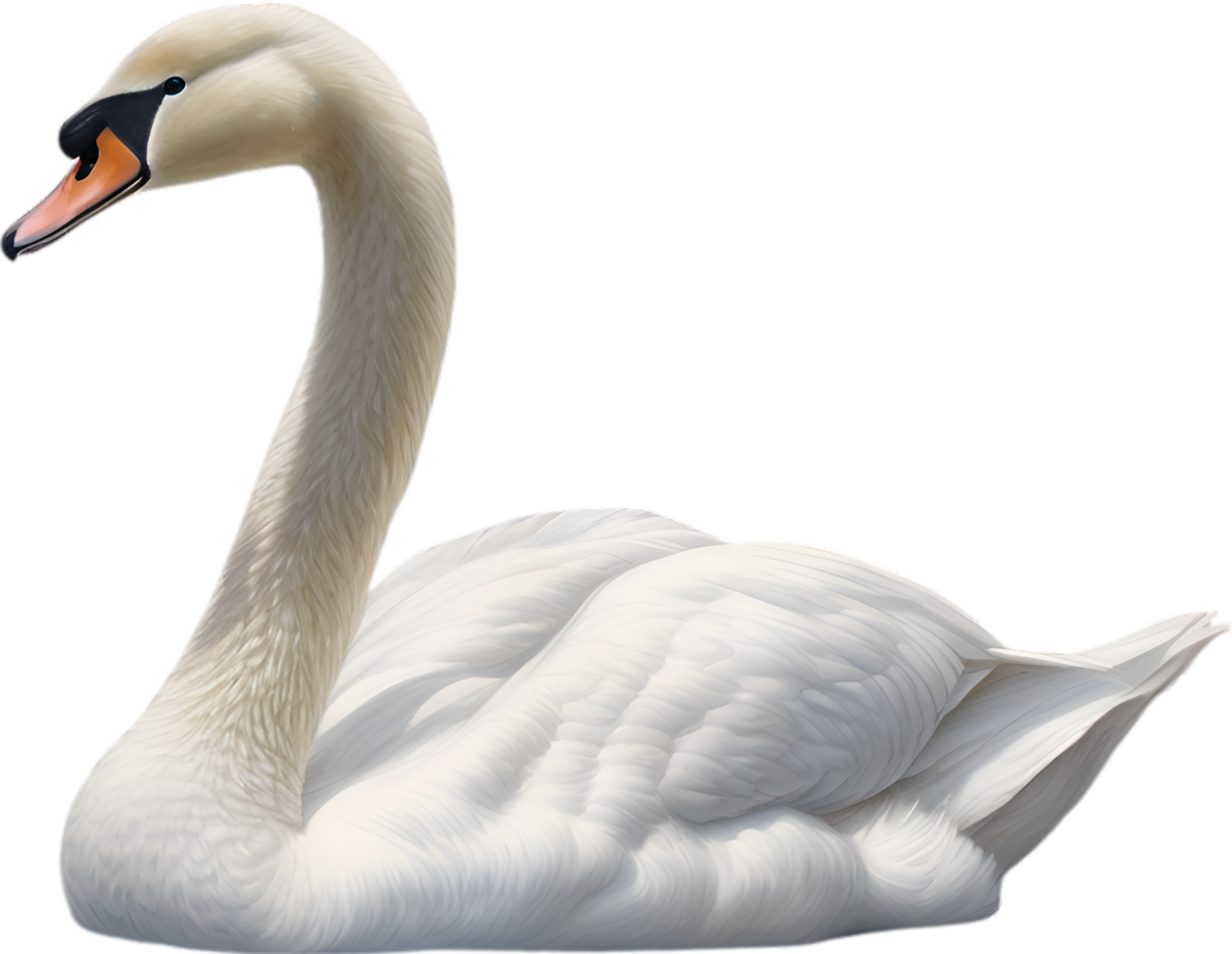 AI generated Mute Swan, Close-up colored-pencil sketch of a Mute Swan, Cygnus olor. png