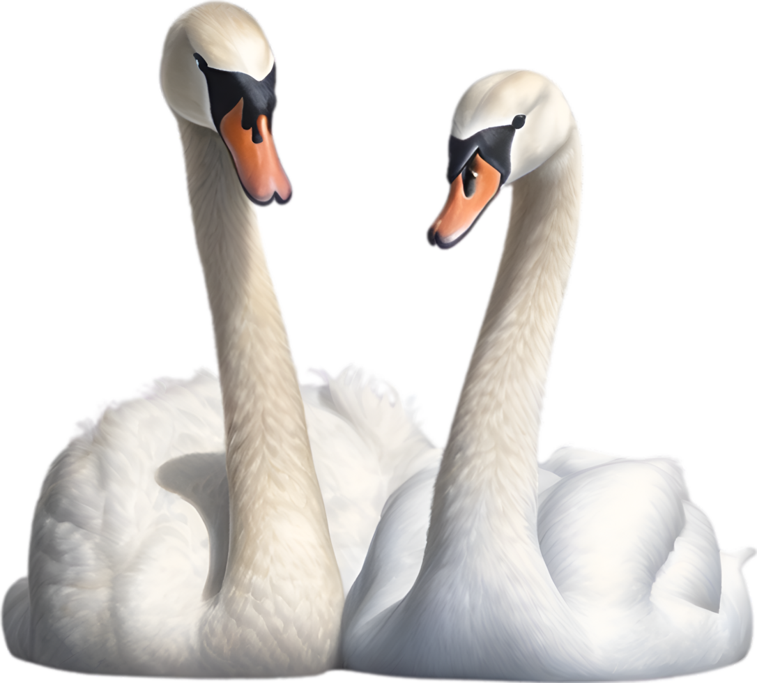 AI generated Mute Swan, Close-up colored-pencil sketch of a Mute Swan, Cygnus olor. png