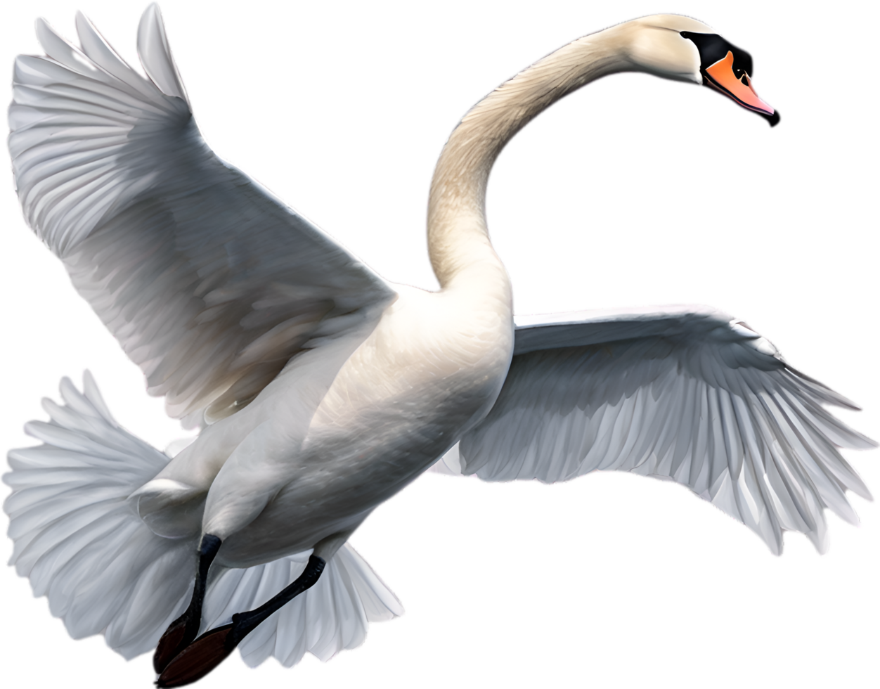 AI generated Mute Swan, Close-up colored-pencil sketch of a Mute Swan, Cygnus olor. png