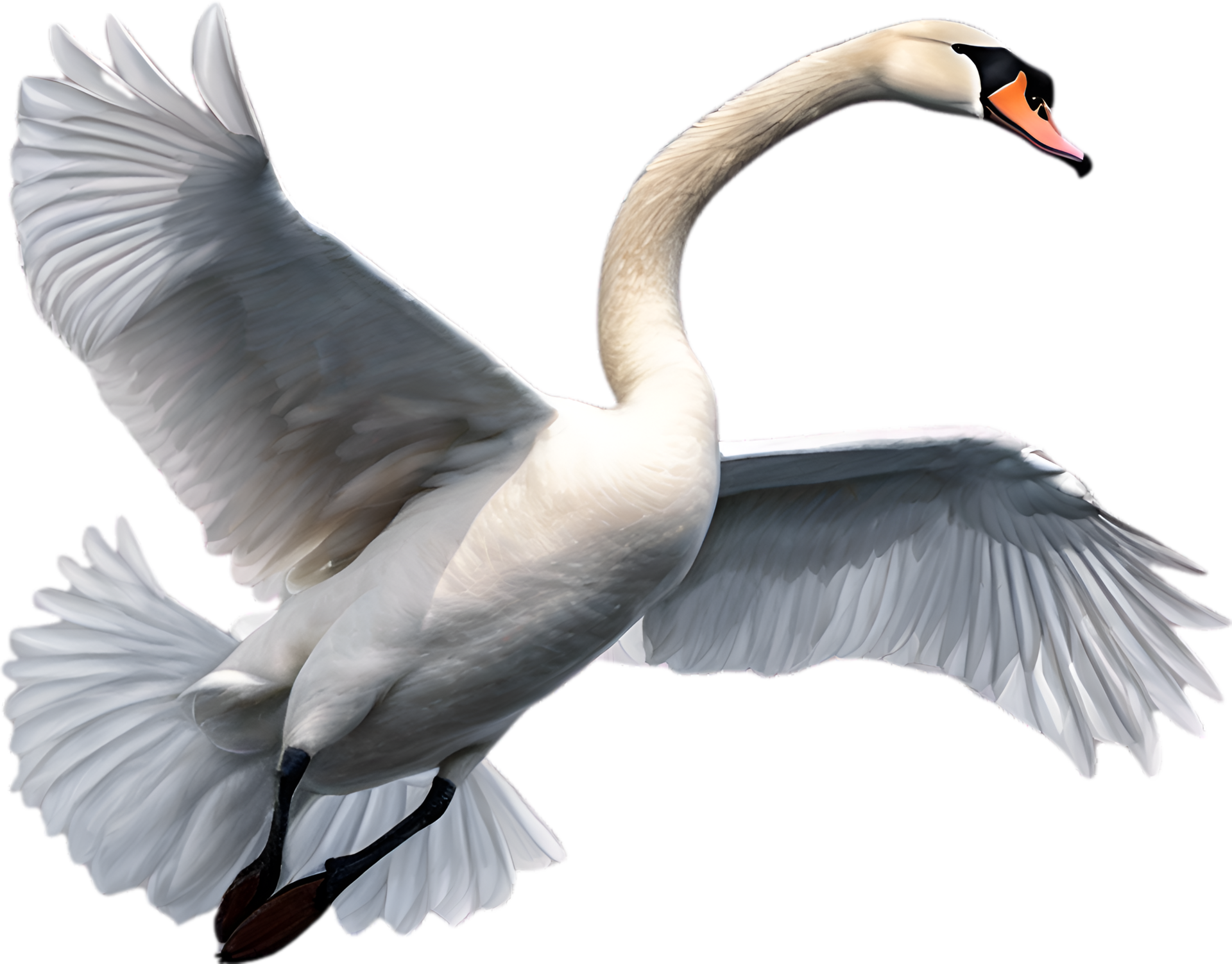 AI generated Mute Swan, Closeup coloredpencil sketch of a Mute Swan