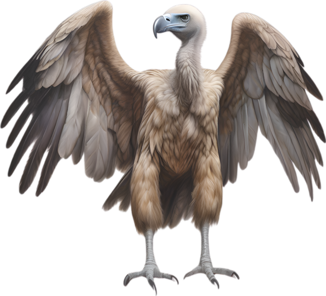 AI generated Griffon Vulture. Close-up colored-pencil sketch of a Griffon Vulture, Gyps fulvus. png
