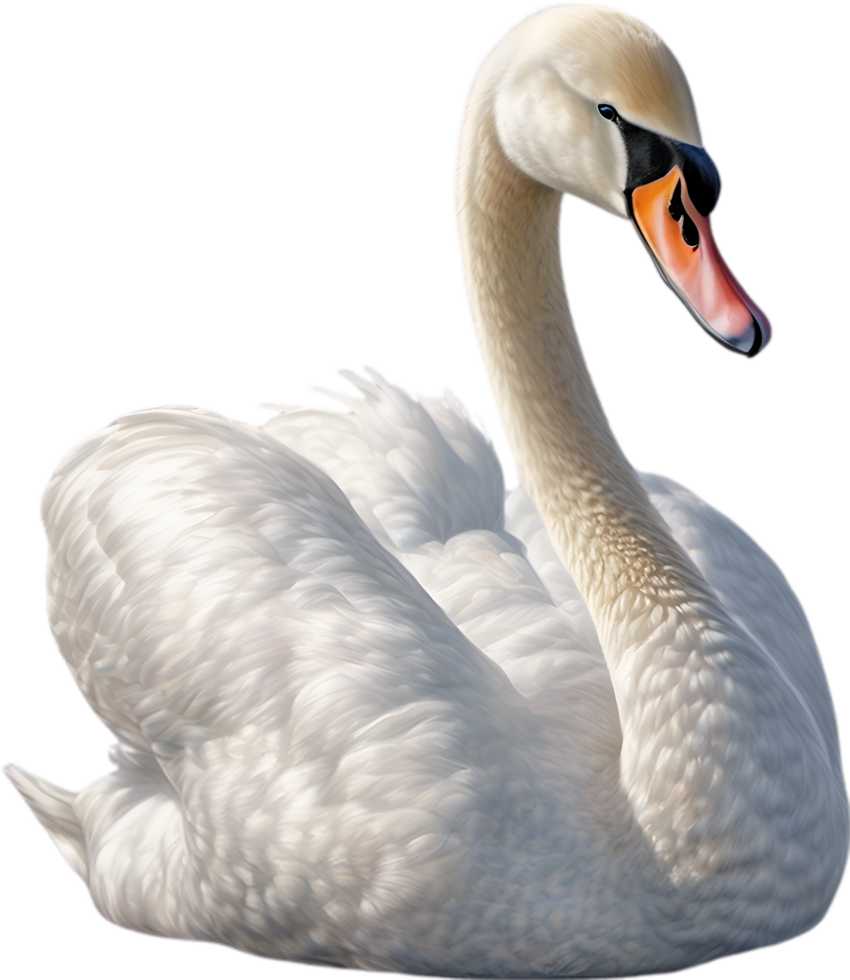 AI generated Mute Swan, Close-up colored-pencil sketch of a Mute Swan, Cygnus olor. png