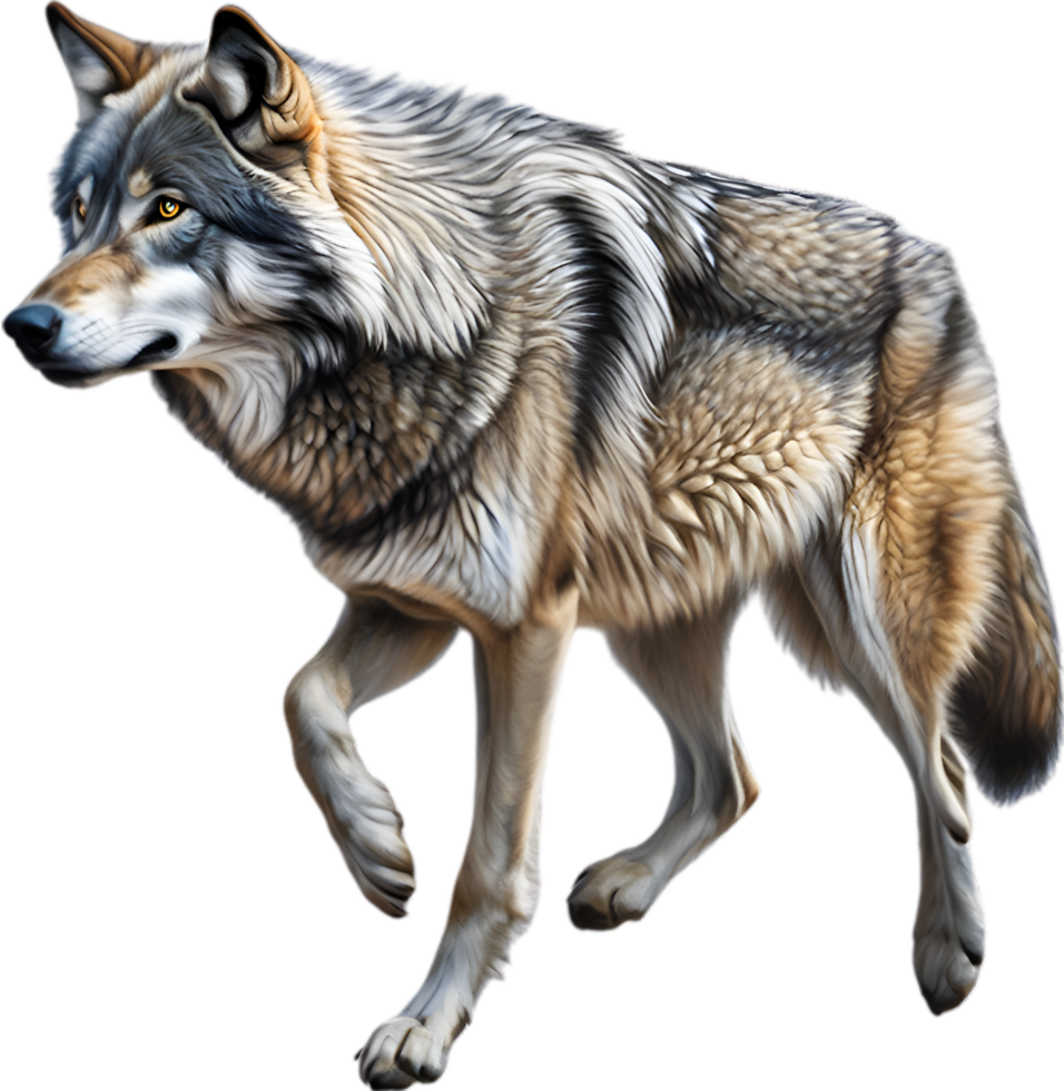 AI generated Gray Wolf, colored-pencil sketch of Gray Wolf. png