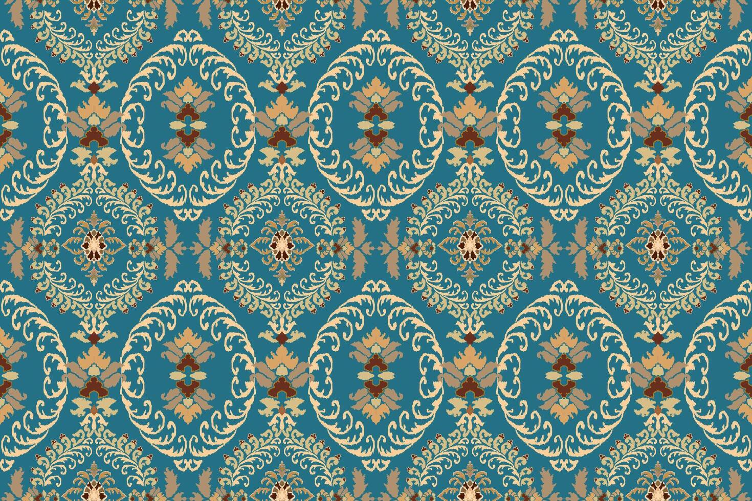 Ikat tribal Indian seamless pattern. Ethnic Aztec fabric carpet mandala ornament native boho chevron textile.Geometric African American oriental traditional vector illustrations. Embroidery style.