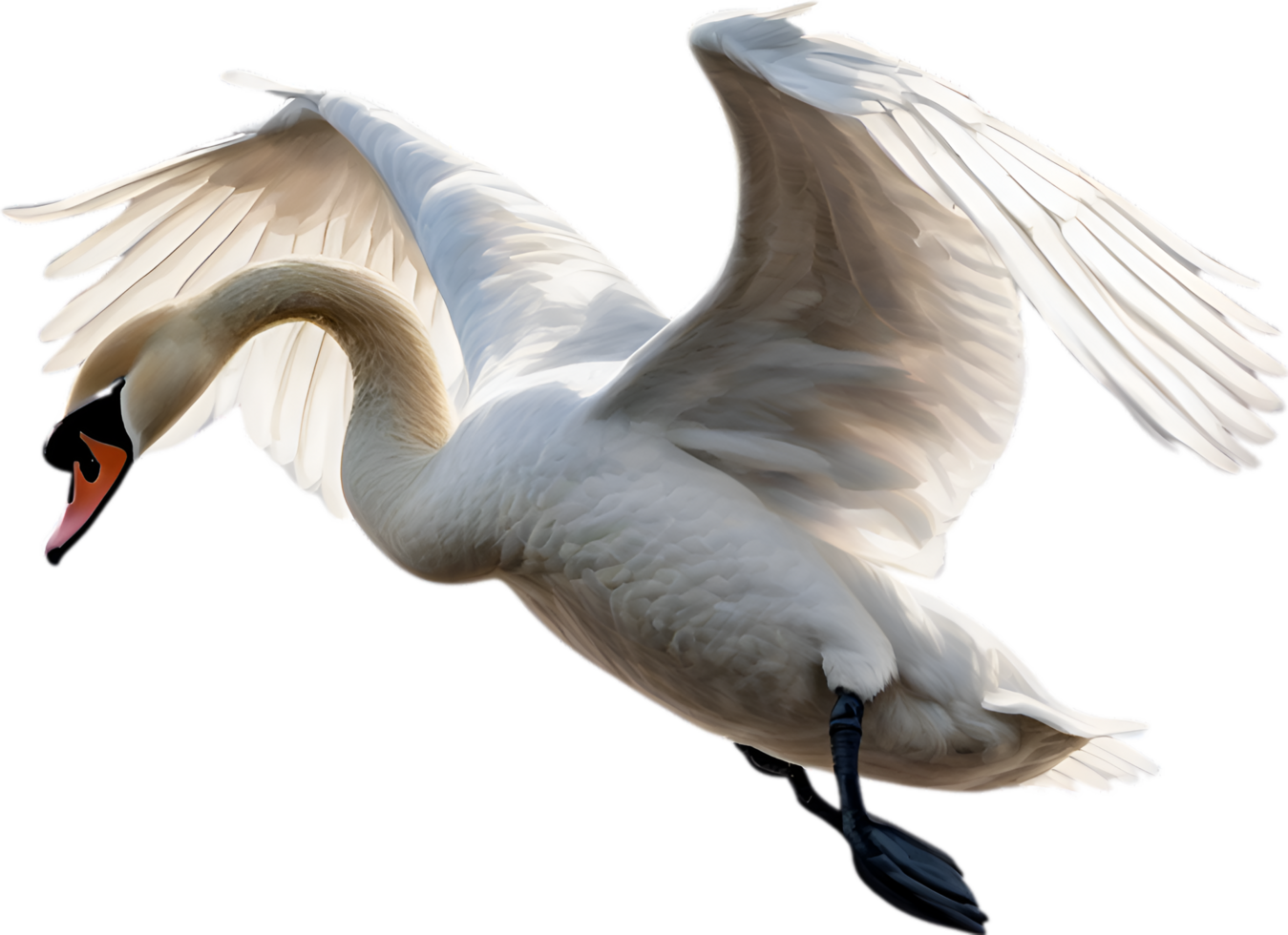 AI generated Mute Swan, Close-up colored-pencil sketch of a Mute Swan, Cygnus olor. png