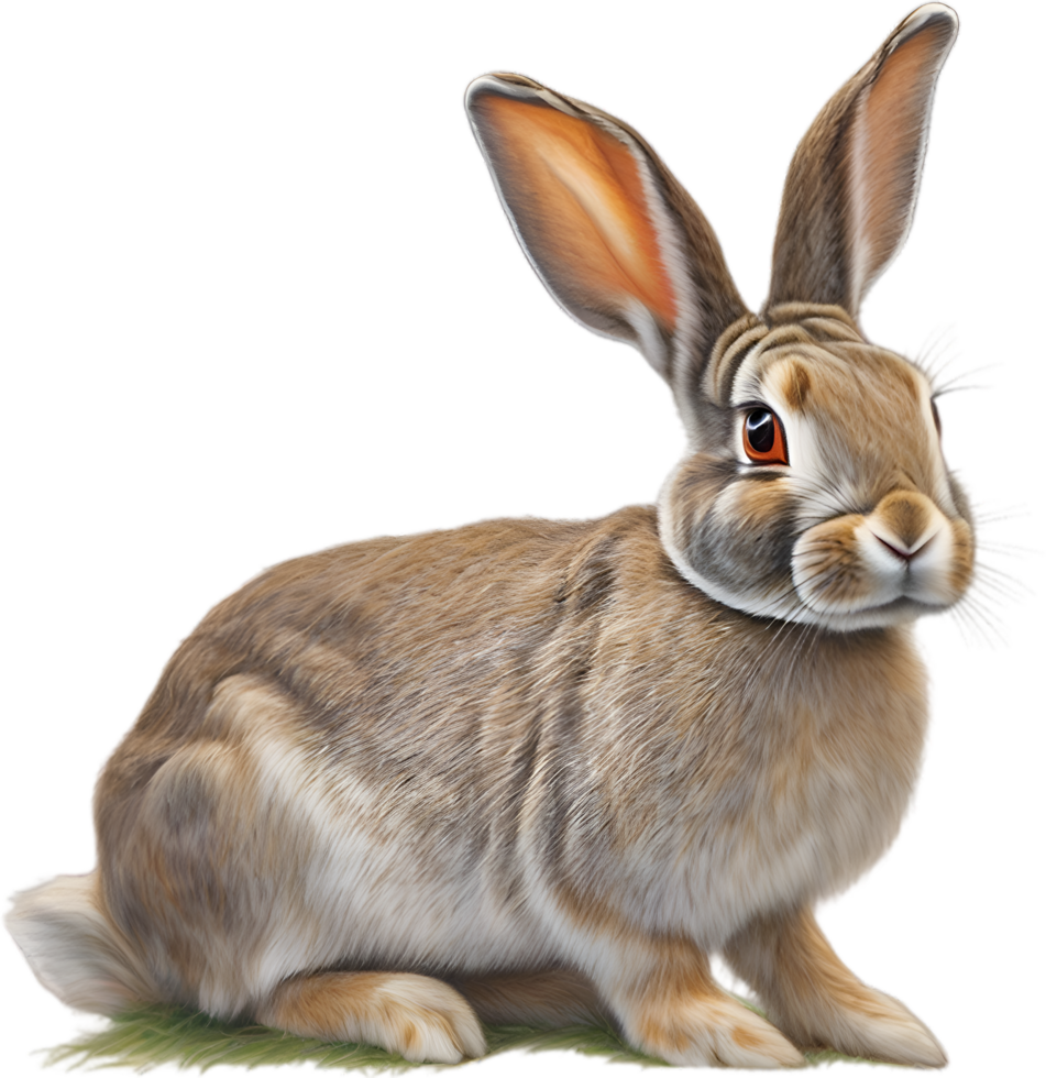 AI generated Rabbit. Close-up colored pencil sketch of Rabbit. png