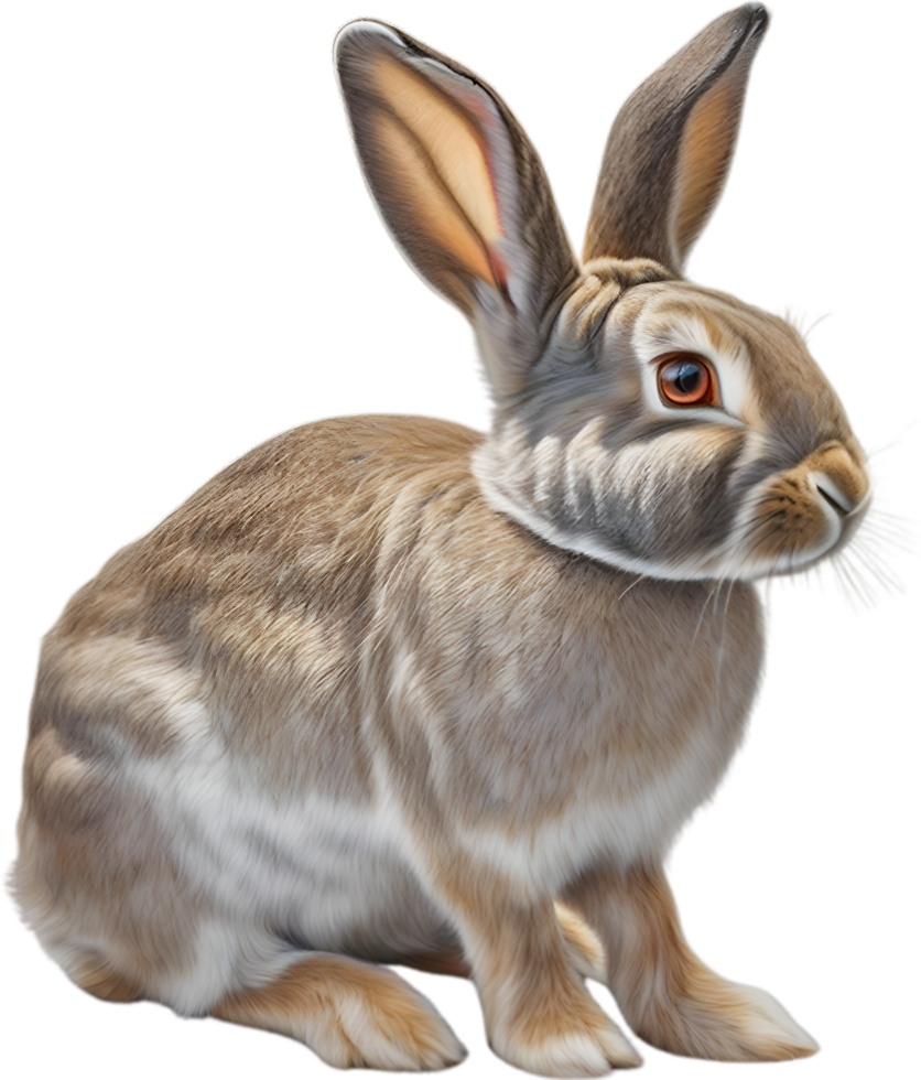 AI generated Rabbit. Close-up colored pencil sketch of Rabbit. png