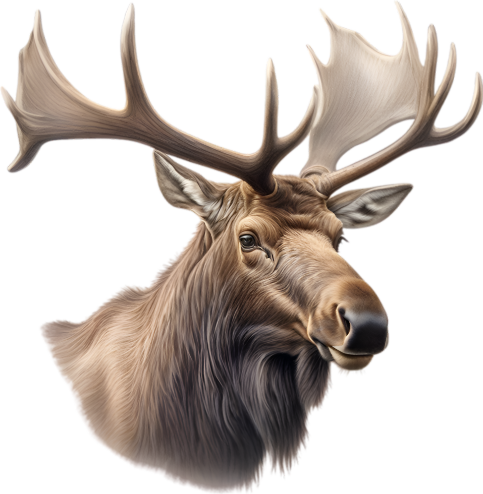AI generated Moose, Close-up colored-pencil sketch of Moose, Alces alces. png
