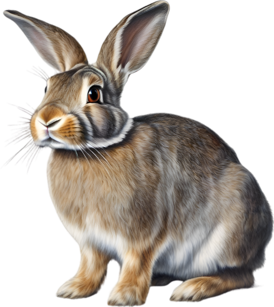 AI generated Rabbit. Close-up colored pencil sketch of Rabbit. png