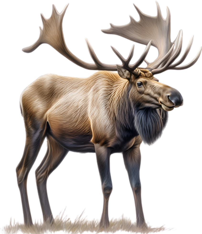 AI generated Moose, Close-up colored-pencil sketch of Moose, Alces alces. png