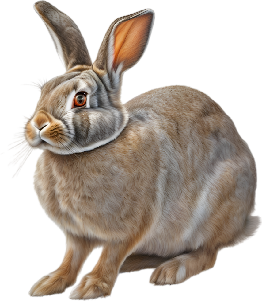 AI generated Rabbit. Close-up colored pencil sketch of Rabbit. png