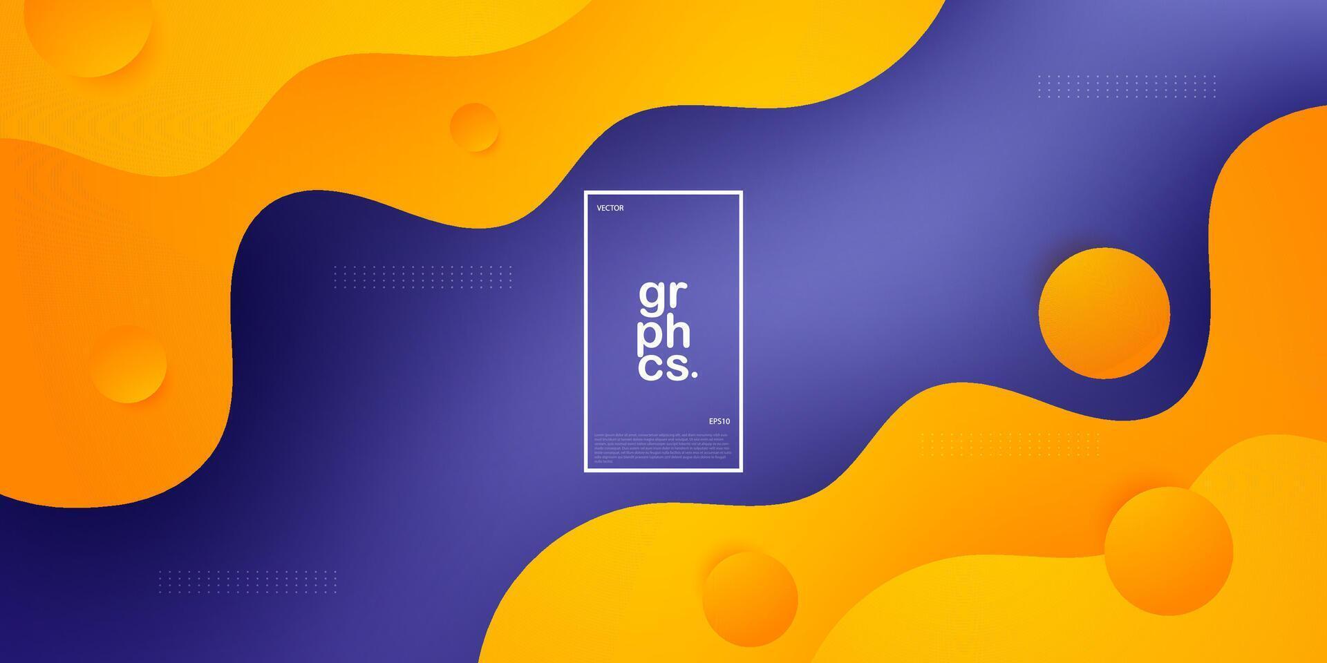 Orange and purple geometric business banner design. Creative banner design with wave shapes and lines for template. Simple horizontal banner. Eps10 vector