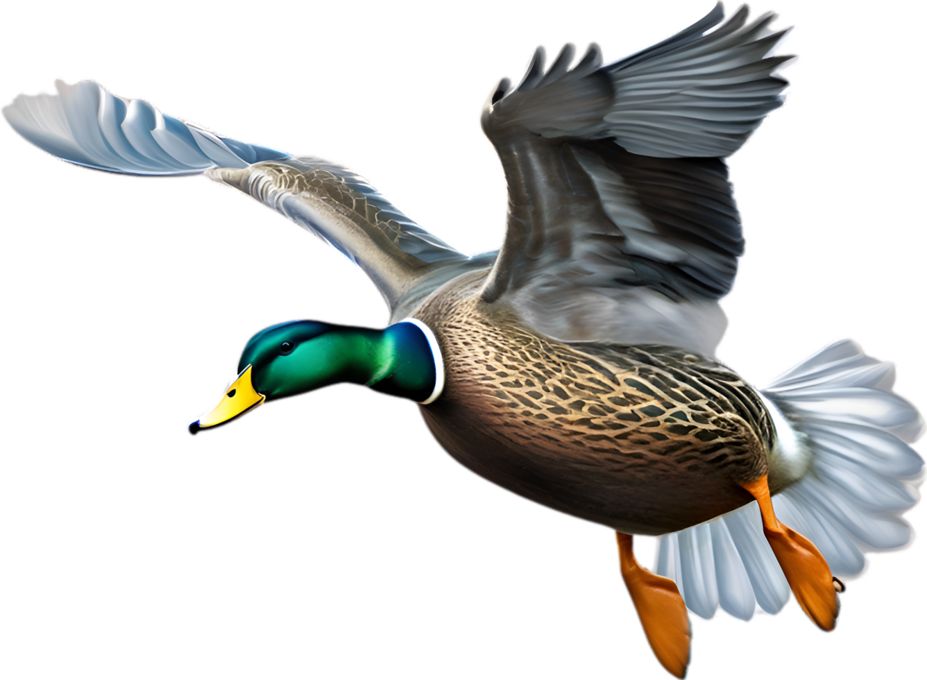 AI generated Mallard, Close-up colored-pencil sketch of Mallard, Anas platyrhynchos. png