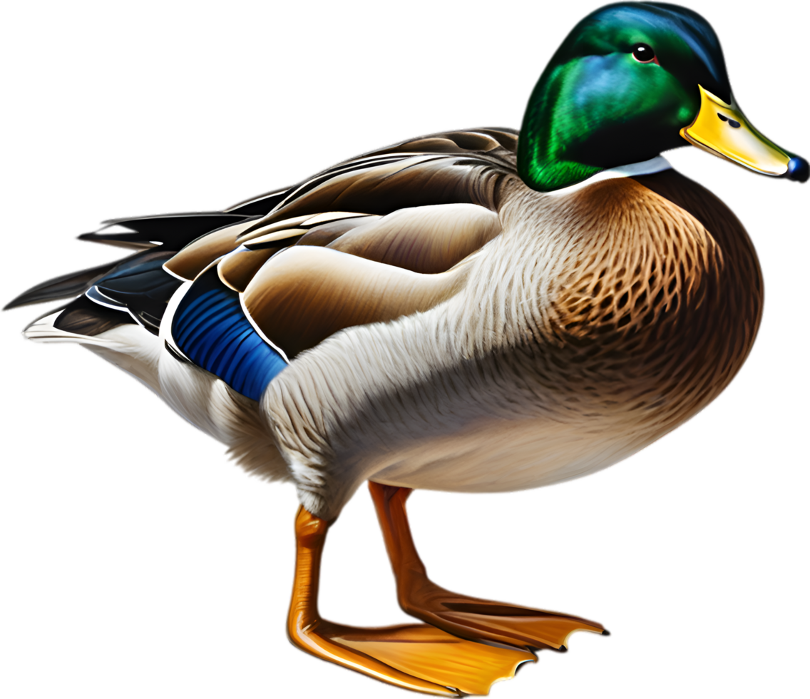 AI generated Mallard, Close-up colored-pencil sketch of Mallard, Anas platyrhynchos. png