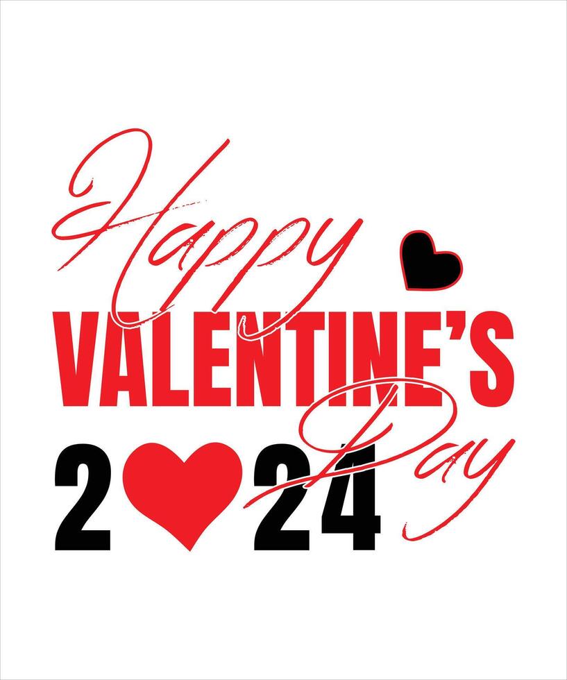 Vector typography happy valentines day t-shirt design, valentine's day illustration