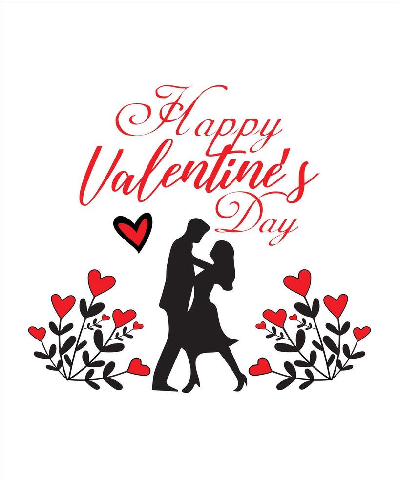 Vector typography happy valentines day t-shirt design, valentine's day illustration