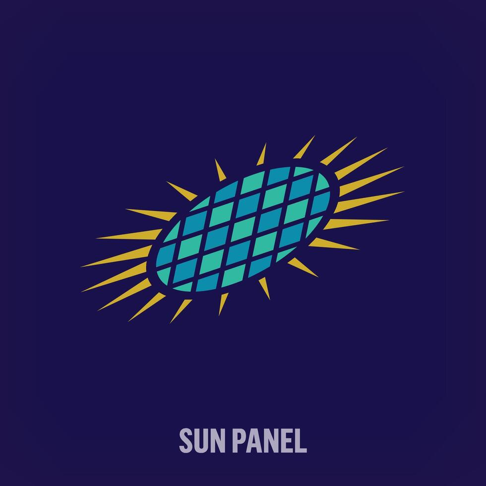Natural solar energy idea, modern logo. Unique creative sustainable solar panel colors. Environment and company logo template. vector. vector