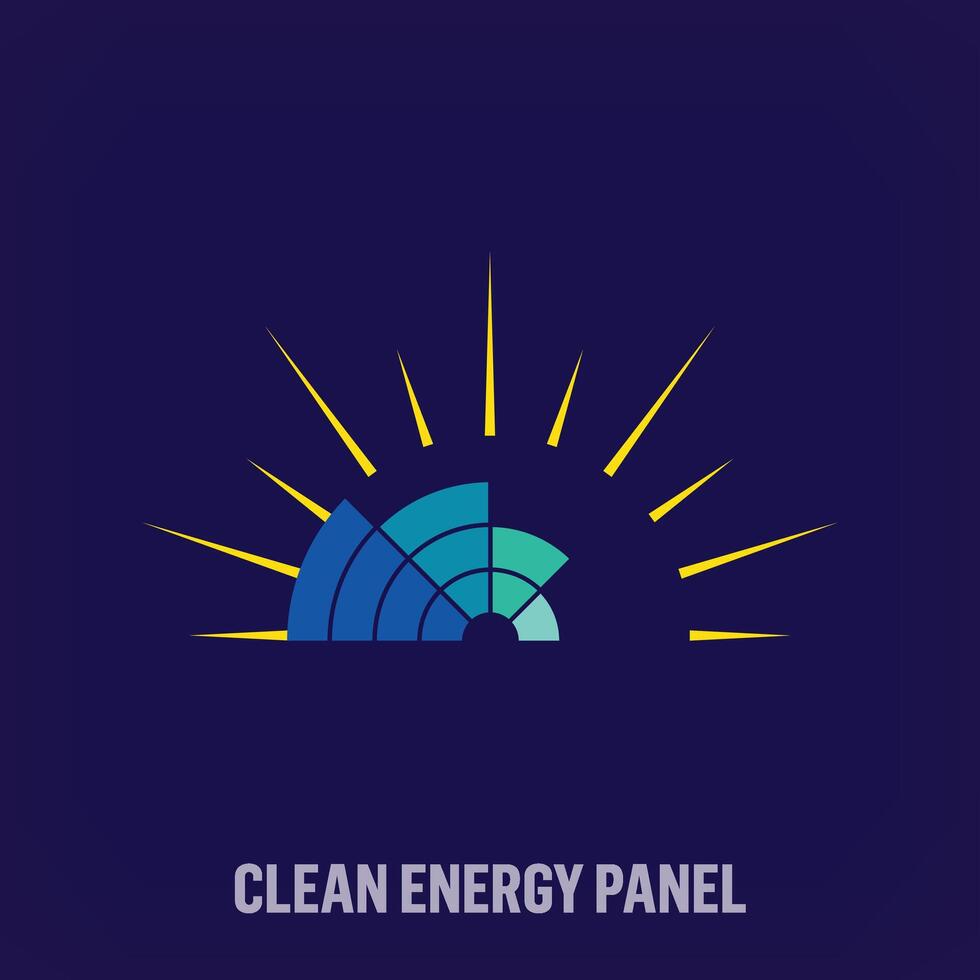 Natural solar energy idea, modern logo. Unique creative sustainable solar panel colors. Environment and company logo template. vector. vector