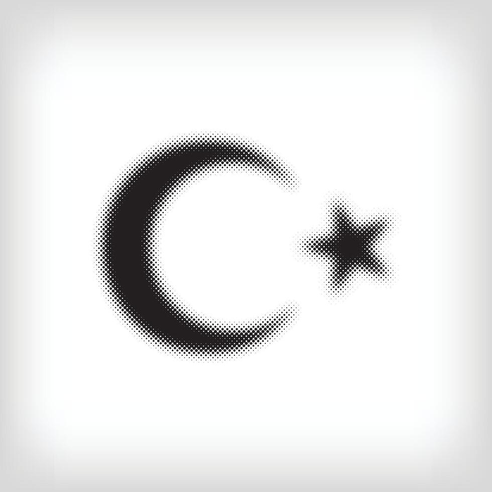 Set of star and crescent dots of the Turkish flag. Vector. Modern background for posters, websites, web pages, business cards, postcards, interior design. vector