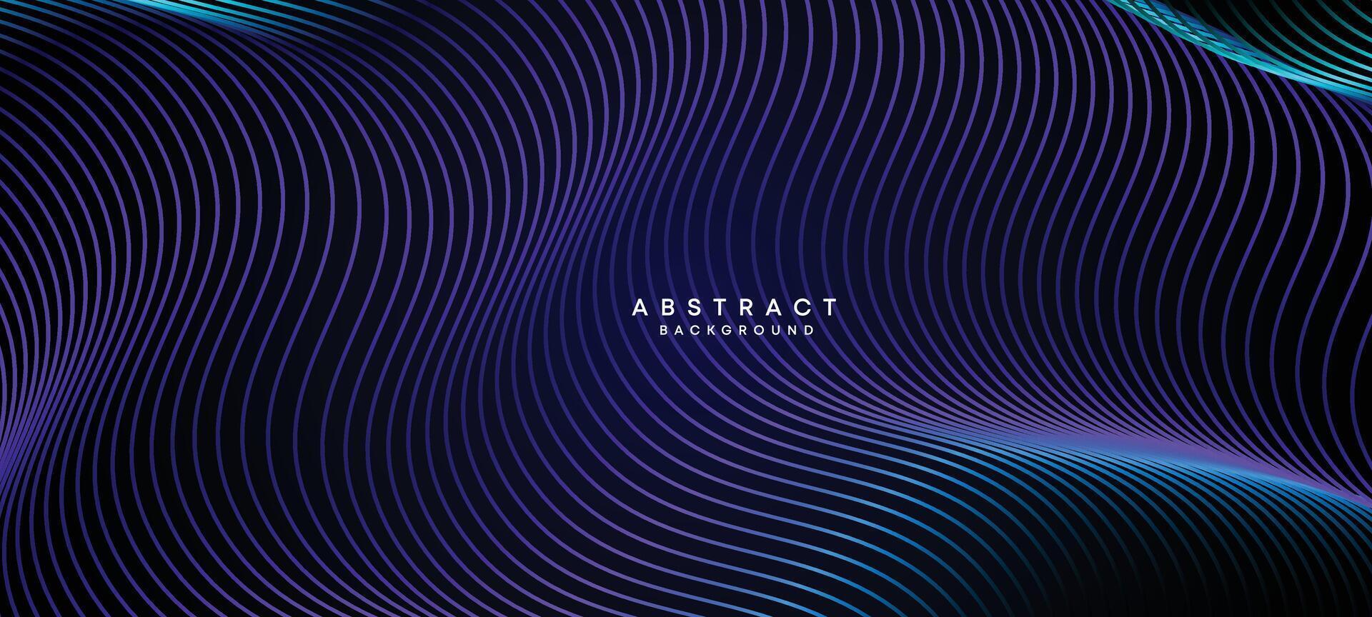 Abstract Dark Navy Blue Waving circles lines Technology Background. Modern Holo gradient with glowing lines shiny geometric shape and diagonal, for brochure, cover, poster, banner, website, header vector