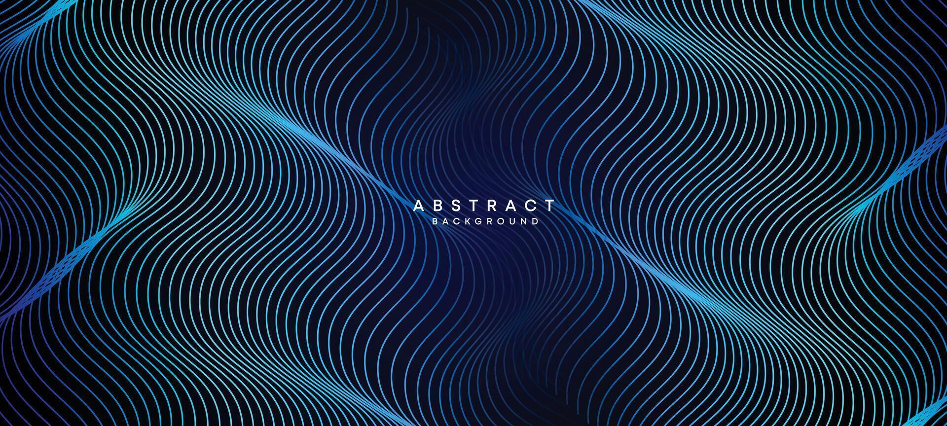 Abstract Dark Navy Blue Waving circles lines Technology Background. Modern Holo gradient with glowing lines shiny geometric shape and diagonal, for brochure, cover, poster, banner, website, header vector
