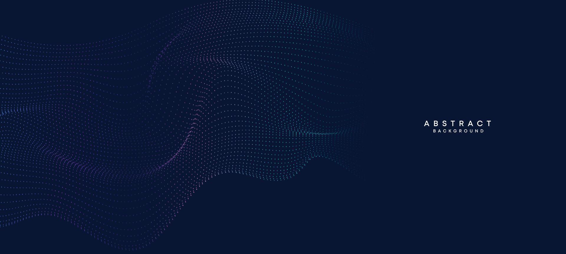 Abstract Blue, Green Gradient Flowing Dot Waving Particle geometric Technology Background. Digital Futuristic Purple, Pink Gradient Dotted Wave. Concept For Science, Music cover, website, header vector