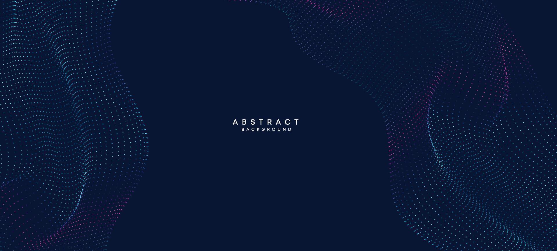 Abstract Blue, Green Gradient Flowing Dot Waving Particle geometric Technology Background. Digital Futuristic Purple, Pink Gradient Dotted Wave. Concept For Science, Music cover, website, header vector