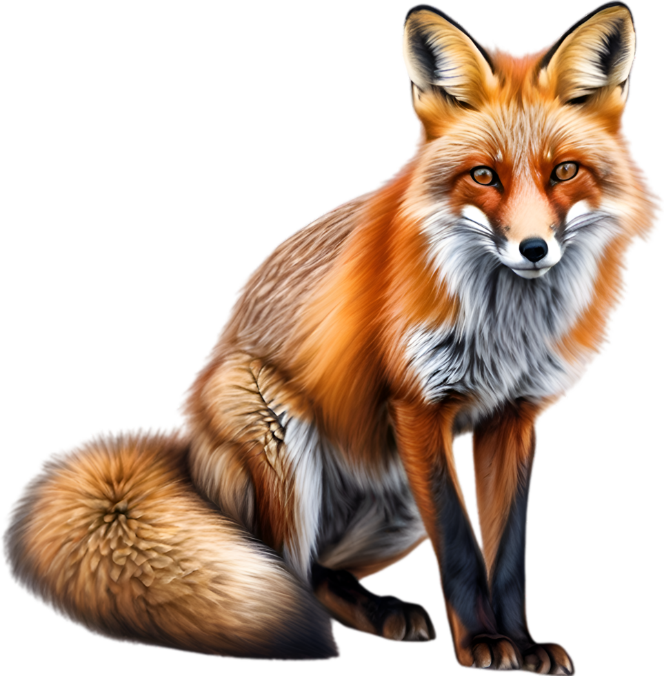 AI generated Red Fox, Close-up colored-pencil sketch of Red Fox, Vulpes vulpes. png