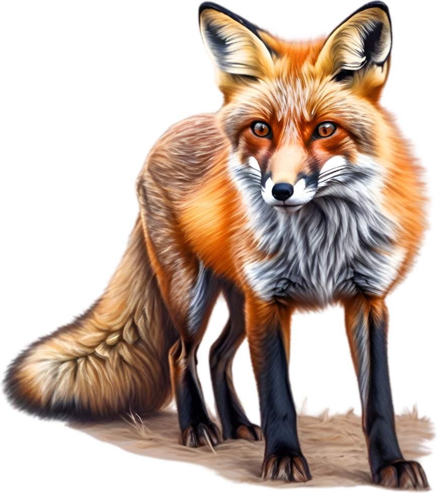 AI generated Red Fox, Close-up colored-pencil sketch of Red Fox, Vulpes vulpes. png