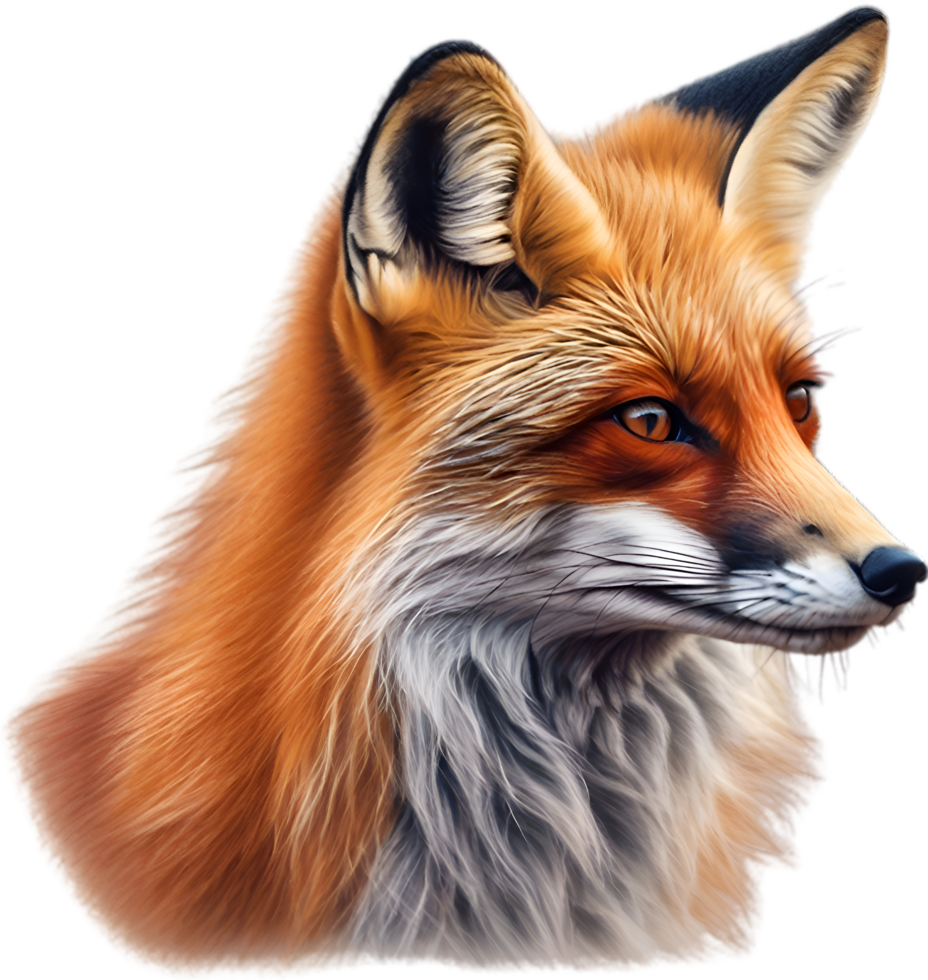 ai generado rojo zorro, de cerca lápiz de color bosquejo de rojo zorro, vulpes vulpes. png