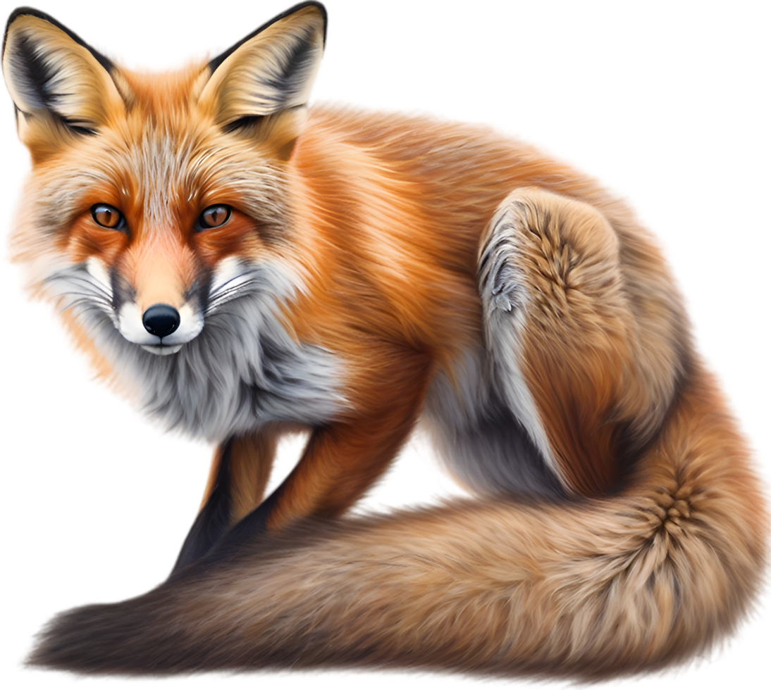 ai generado rojo zorro, de cerca lápiz de color bosquejo de rojo zorro, vulpes vulpes. png