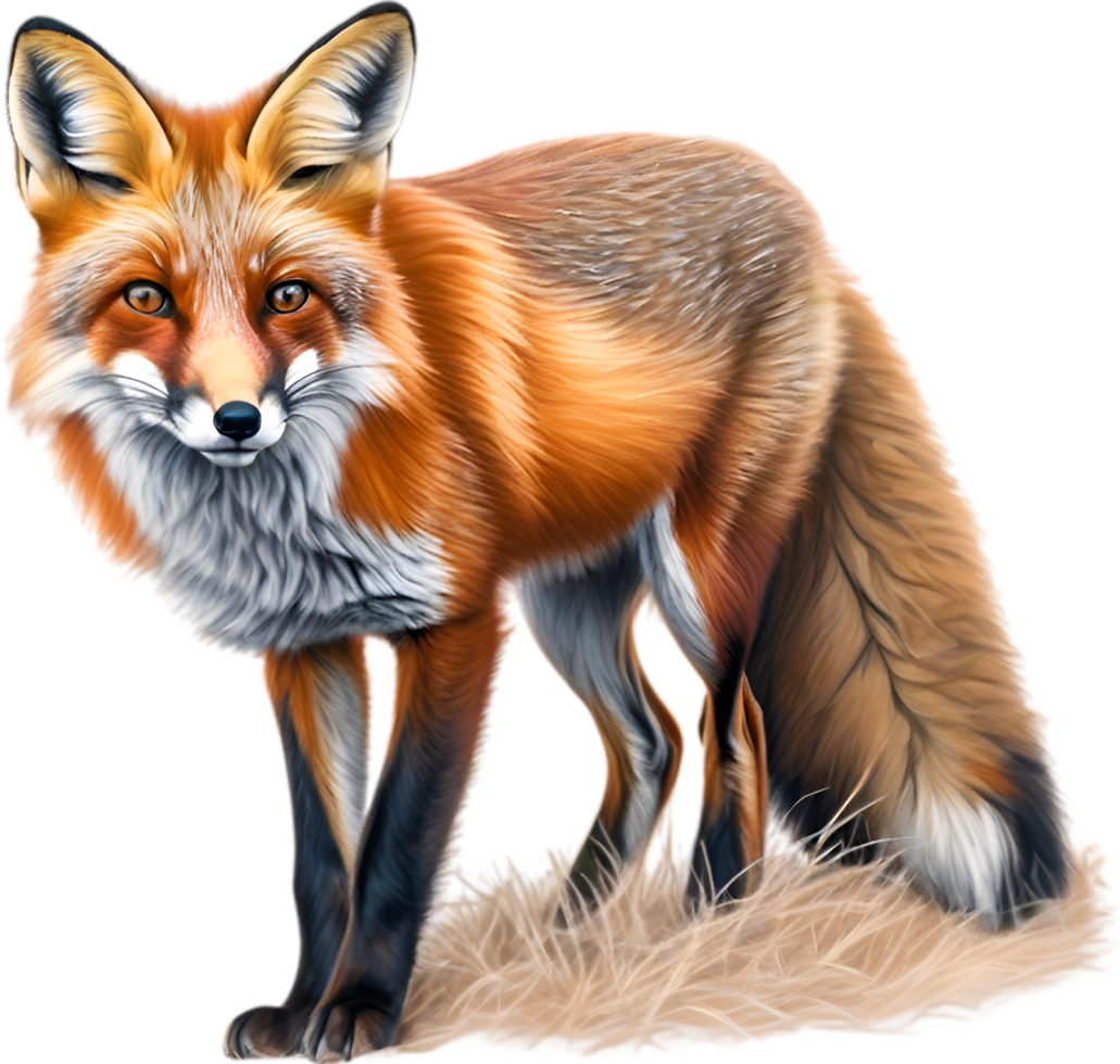 AI generated Red Fox, Close-up colored-pencil sketch of Red Fox, Vulpes vulpes. png