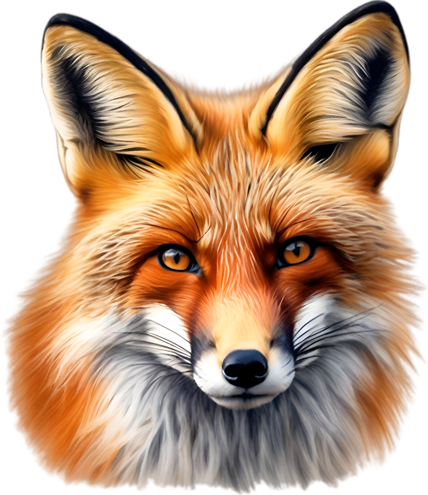 AI generated Red Fox, Close-up colored-pencil sketch of Red Fox, Vulpes vulpes. png
