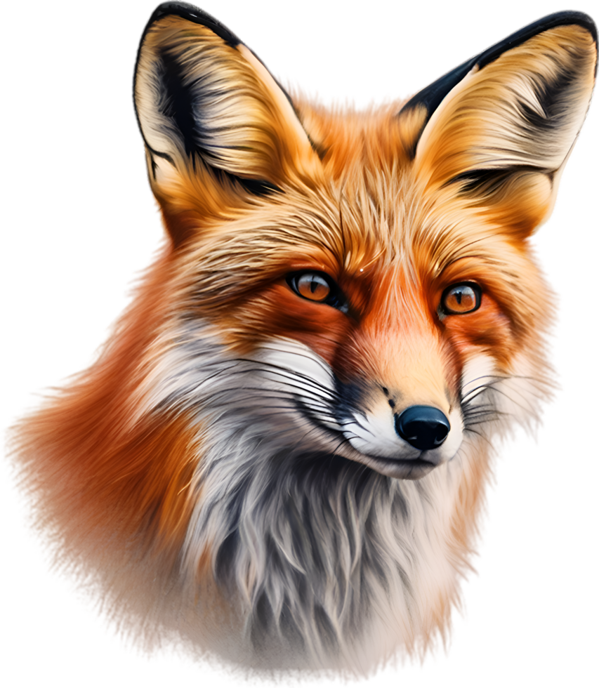 AI generated Red Fox, Close-up colored-pencil sketch of Red Fox, Vulpes vulpes. png